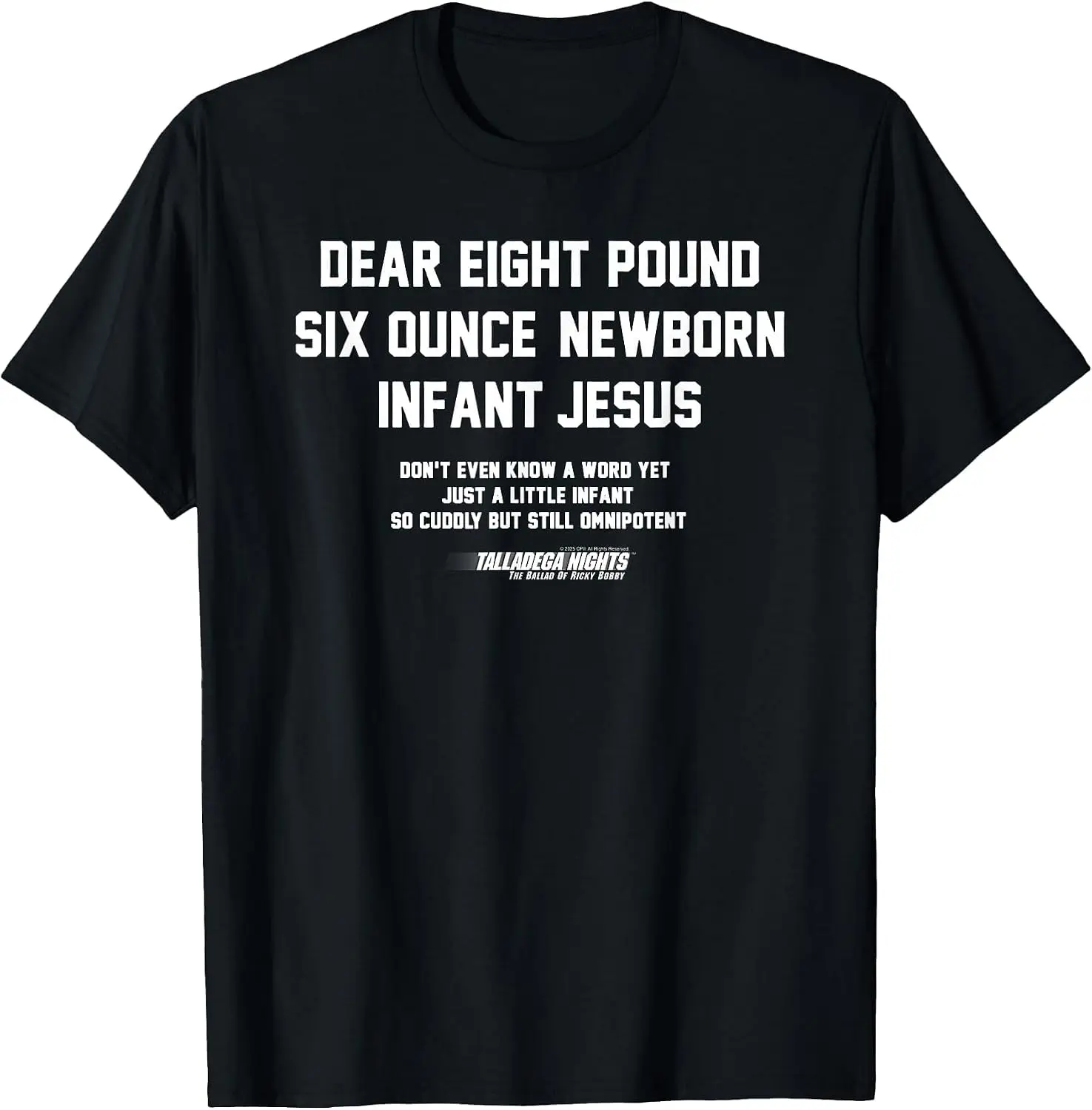 Dear Baby Jesus Funny Quote Comedy Movie T-Shirt Men Vintage Graphic T‑Shirt, Casual Crew Neck Short Sleeve Retro Art Print Tee, Classic Distressed Style Printed Top