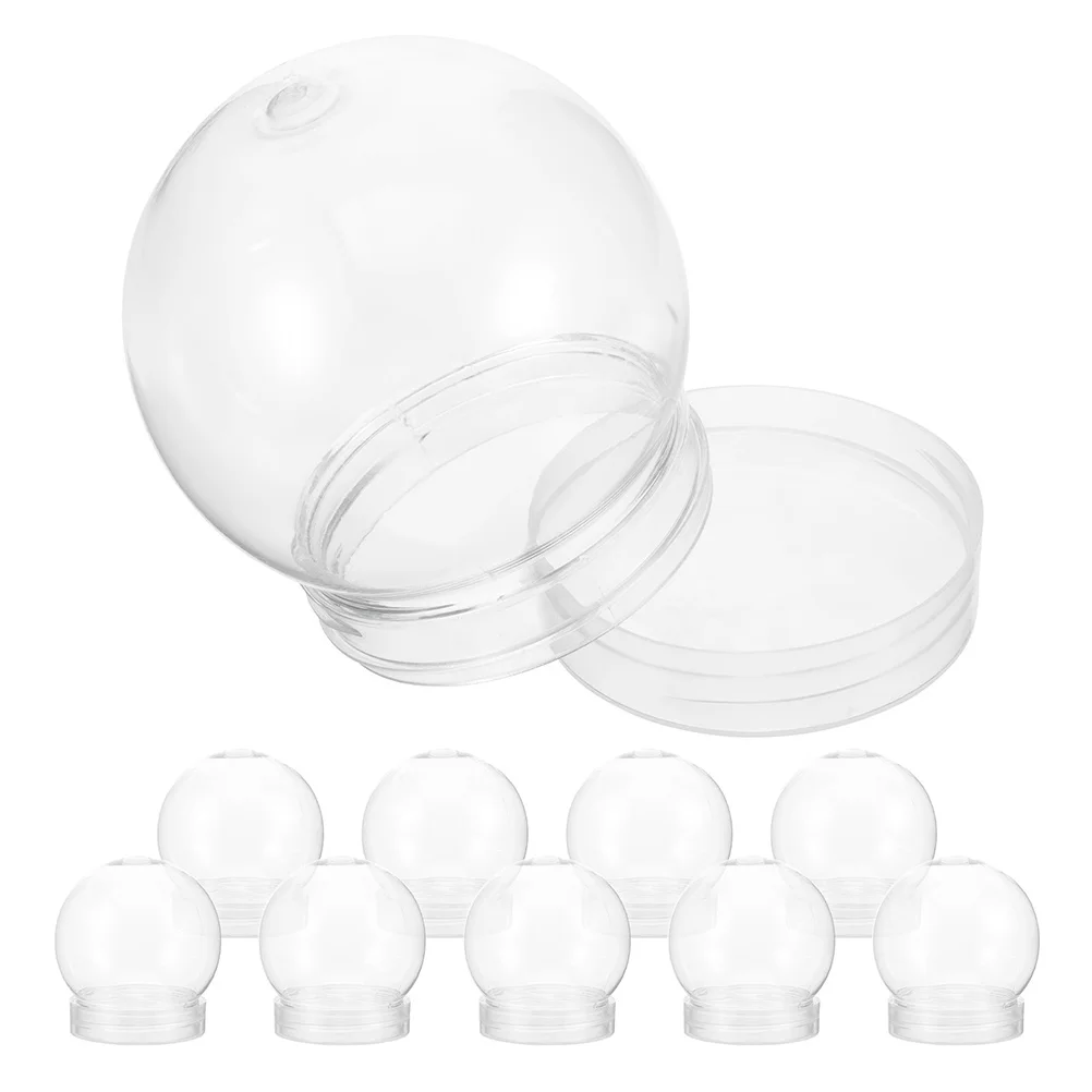 

20 Pcs DIY Snow Globe Kit Container Christmas Globes Crafts Clear Plastic Spheres