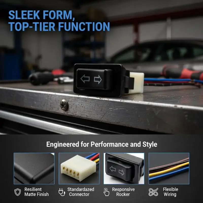 Universal Car Power Window Switch Long Lifespan 12V/24V 5-Pin LED Control Button for Vehicle Interior