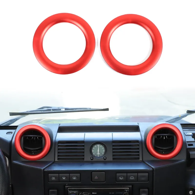

Aluminum Alloy Car Air Conditioner Vent Outlet Ring Trim Decor For Land Rover Defender 2004-2018 90 110 Car Interior Accessories