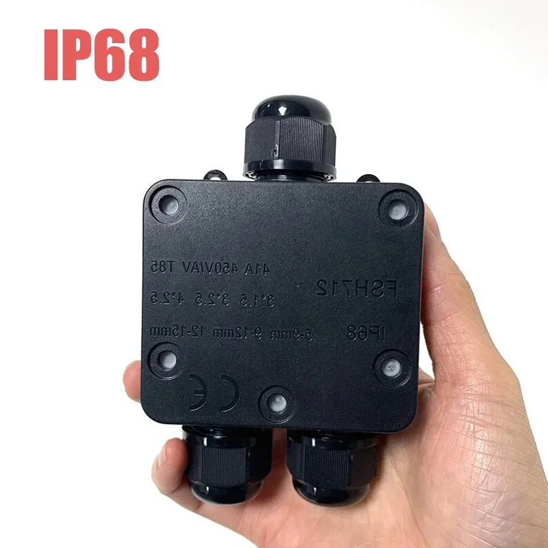 3 Way Waterproof Junction Box IP68 Y Type 3pin 4-14mm Electrical Cable Wire Connectors 24A 450V External Electrical Terminals