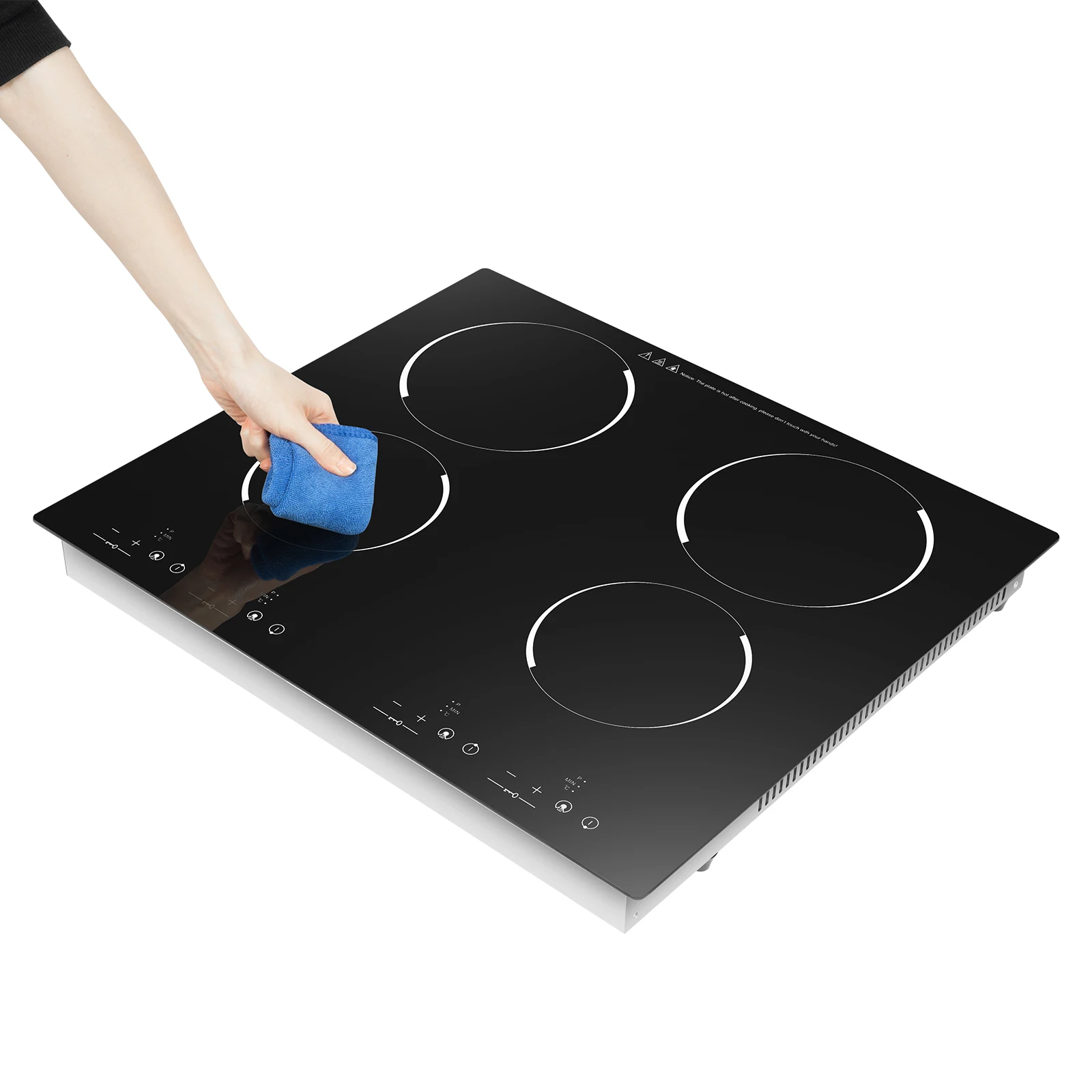4 버너 전기 쿡탑 24인치 전기 스토브 조리대 및 내장형, 9가지 전력 레벨, 센서 터치 제어, 3000W 쿡탑