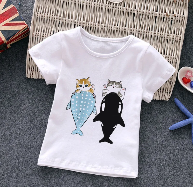 2024 Bright Kids Sweet T-Shirt Summer Cute Round Neck Refreshing Short Sleeve High Quality Lively Top New Colorful Apparel