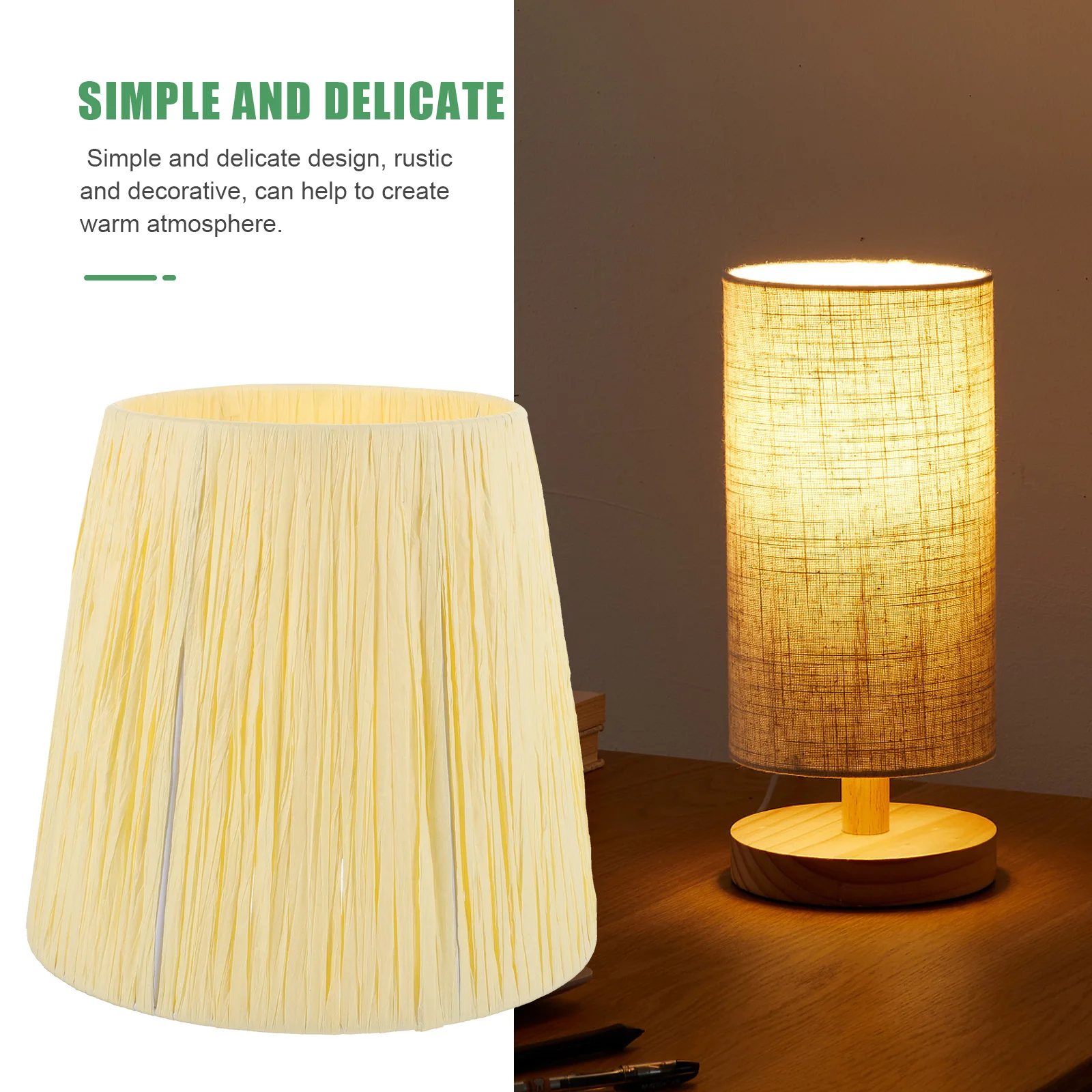 

Pleated Paper Lamp Shade Replacement For Desk Table Floor Lamp Decorative Light Cover Dust-Proof Eye-Caring Simple Installation