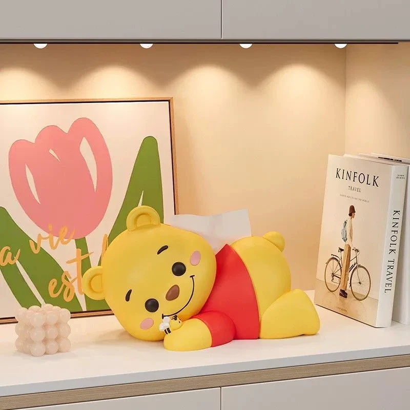 

Cute Winnie The Pooh Cartoon Lying Posture Shape Napkin Holder Creative Exquisite Toilet Paper Box Household Decorations Goods
