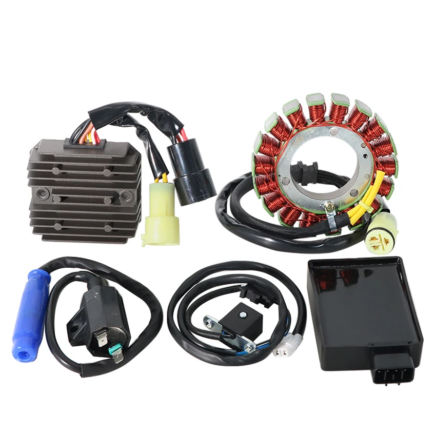 5PCS For Kawasaki KVF400 Prairie 400 4X4 1999-2002 Stator Coil Regulator Rectifier Ignition CDI Box  Ignition Coil 21119-1531