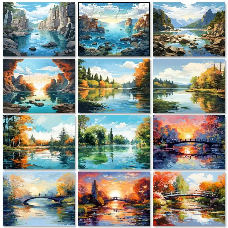 

GATYZTORY Frame Paint By Numbers For Adults Lake Landscape Diy Crafts Drawing By Numbers Wall Picture For Home Decoration