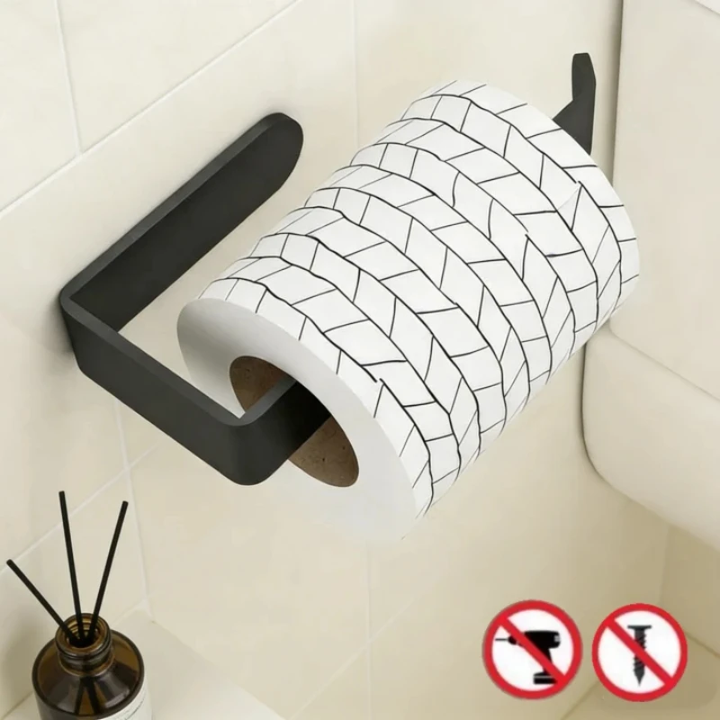 Papierhandtuchhalter ohne Bohren, einfache Papierbox für Toilette, Haushalt, Badezimmer, multifunktionales Handtuch-Aufbewahrungsregal zum Aufhängen an der Wand