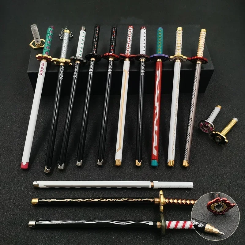 20cm Anime Katana Ballpoint Pen Ninja Schwert Demon Slayer Sword Cylinder Pen Creative Real Japanese Katana Samurai Sword Gift