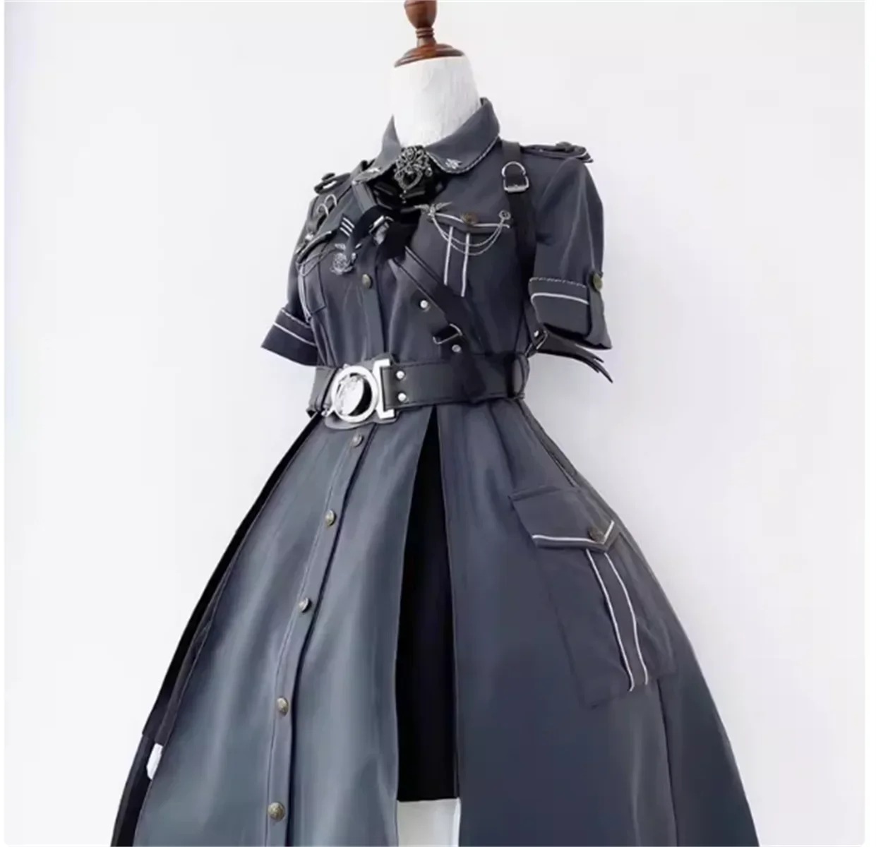 

Python 2.0 Jun outfit style lolita skirt army lo black dark gothic style autumn and winter hardcore customization