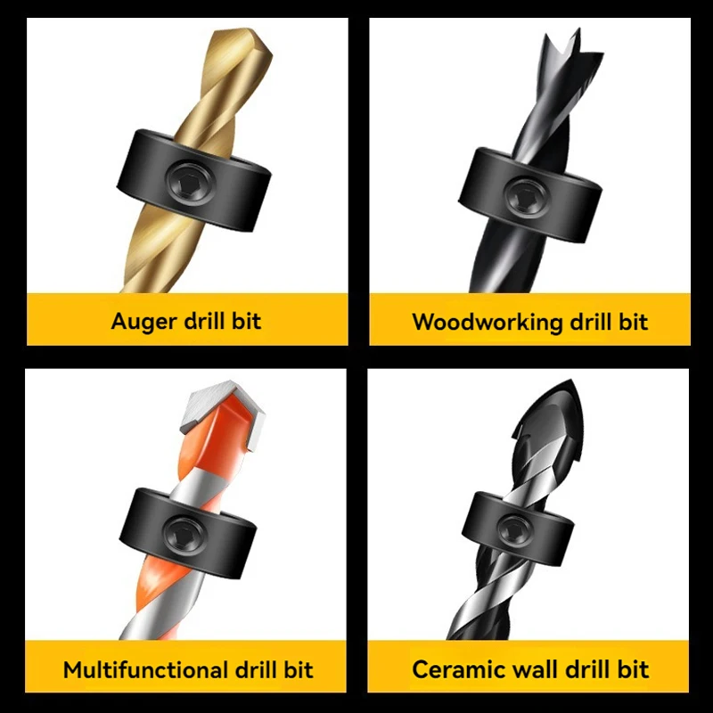 8pcs Drill Bit Depth Stop Rings 3-16mm Adjustable Collars Positioner for Precision Woodworking Tools Dremel Accessories