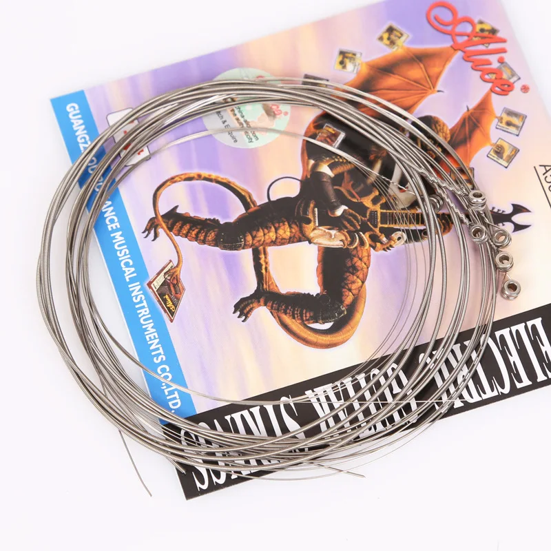 10 Sets Electric Guitar Strings Alice A506 Guitar Strings Stell Core Nickel Plated Wound Alloy Wire Packs Guitar Strings