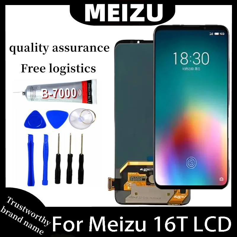 

100% протестированный 6,5 дюймовый AMOLED экран для Meizu 16T, ЖК-дисплей, сенсорная панель, дигитайзер для Meizu 16T 16t M928Q, ЖК-экран