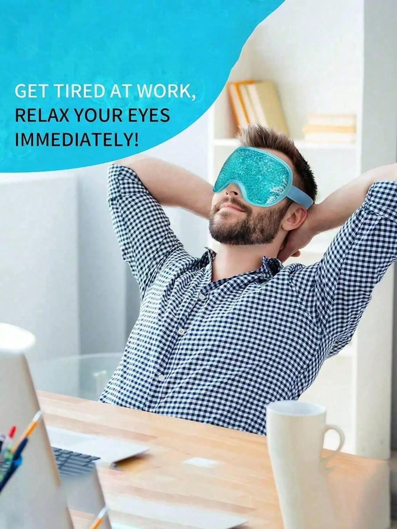 Reusable Cooling Gel Eye Mask Dual Purpose Hot Cold Therapy PVC Soft Ice Mask Relieve Eye Fatigue Relax Eyes Suitable For All Skin Types Portable Travel Eye Care Accessory view 3