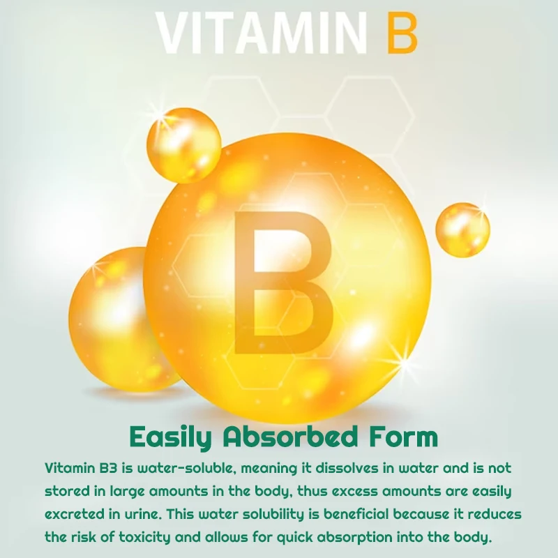 Niacinamide Vitamin B3 Capsules - Brighten Skin Colour, Skin Repair, Energy Support, Antioxidant