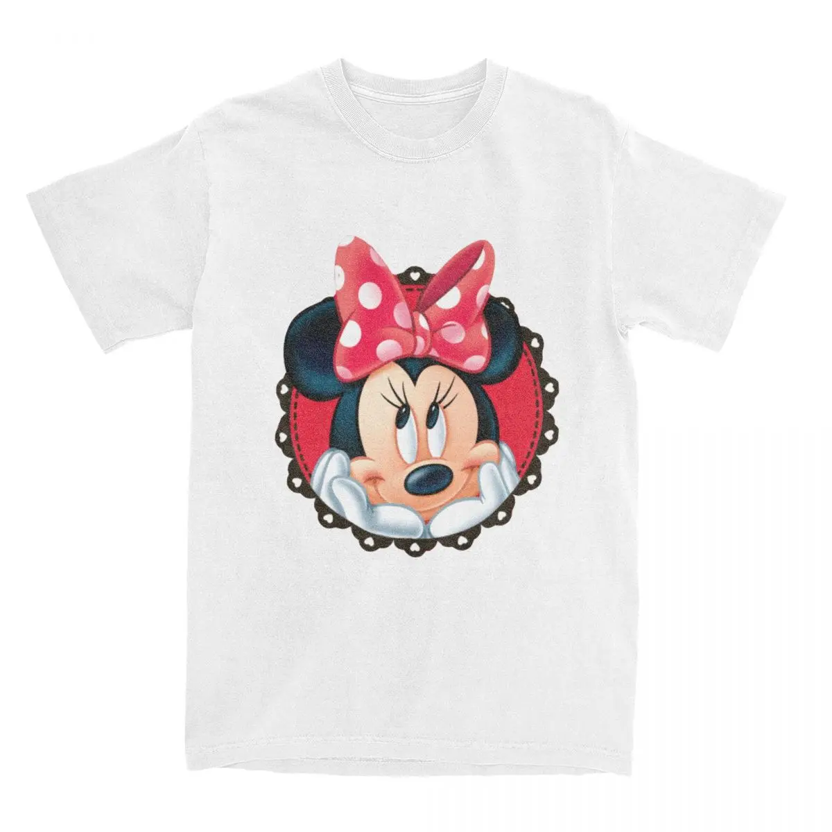 Minnie Mouse Shirt Accessories Men Women's 100% Cotton Humorous T-shirt Short Sleeve Clothes Christmas Gift