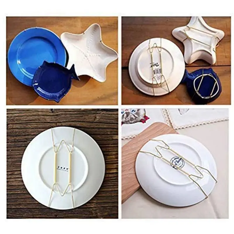 ABKW-Stainless Steel Plate Hangers For Walls Compatible Decorative Plates Hooks Dish Diaplay Holder With 40 PCS Wall Hooks