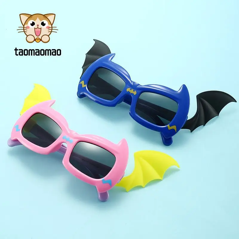 Bat Wing Sunglasses for Girls Boys Cute Cartoon Sun Glasses Outdoor Sun Protection Children Lovely Cosplay Glasses