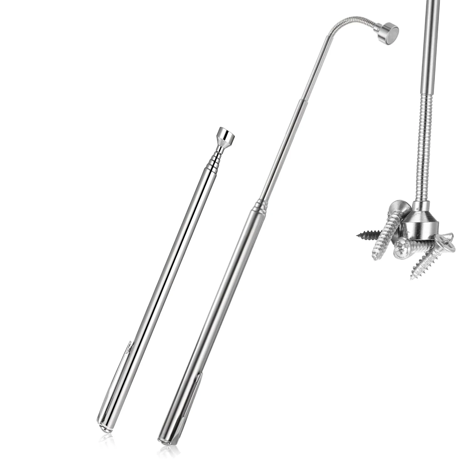 

Телескопический магнитный инструмент для захвата, инструменты для захвата с карманным зажимом, 25-дюймовый телескопический магнит для извлечения, подарок