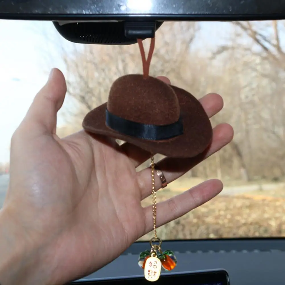 

Зеркало автомобиля в западном стиле, очаровательная ковбойская шляпа, автомобильный кулон, орнамент, ткань в западном стиле, украшение для зеркала заднего вида, мягкая текстура