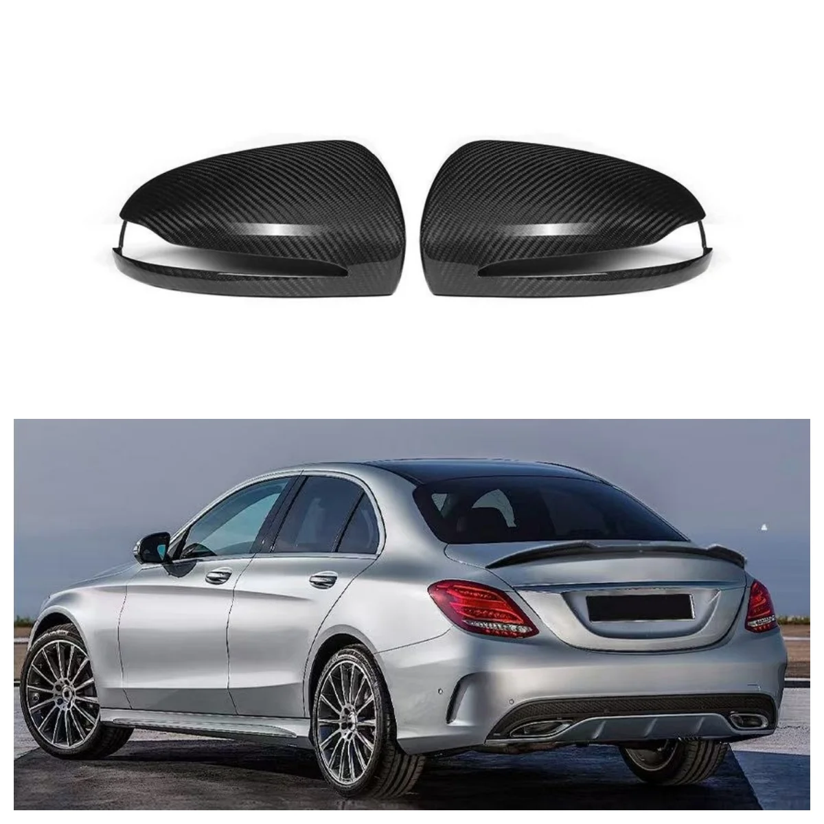 

Automotive Parts Suitable For C-Class W205 C205 Original Style Dry Carbon Fiber Rearview Mirror Cover