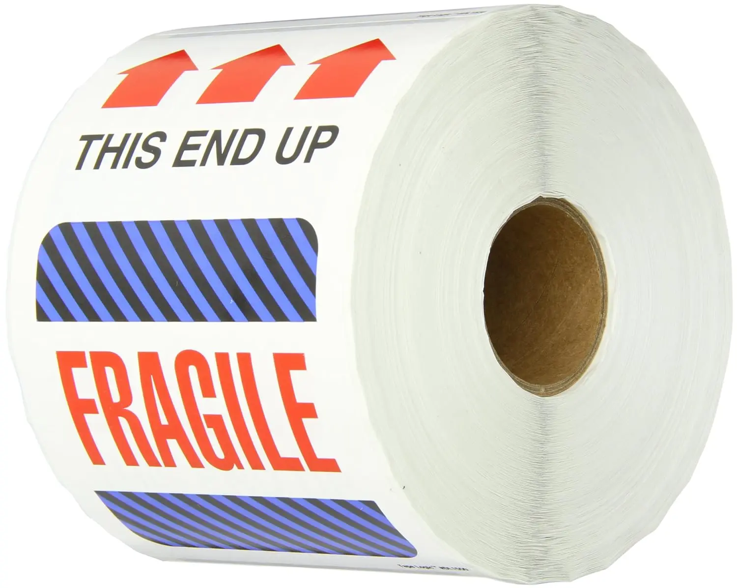 

4" x 6","This End Up Fragile" Multiple Warning Sticker, for Shipping, ling, Packing, and Moving (1 Roll of 500 Labels)