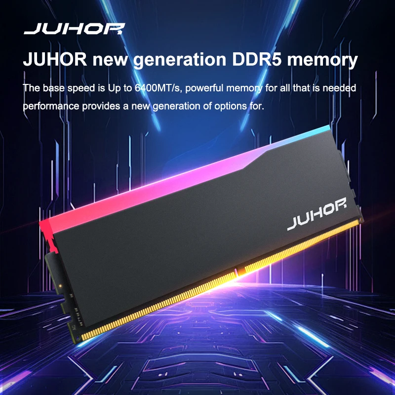 JUHOR RGB DDR5 16GB 6400MHz 6000MHz Desktop Memory Dimm High speed Memoria Ram