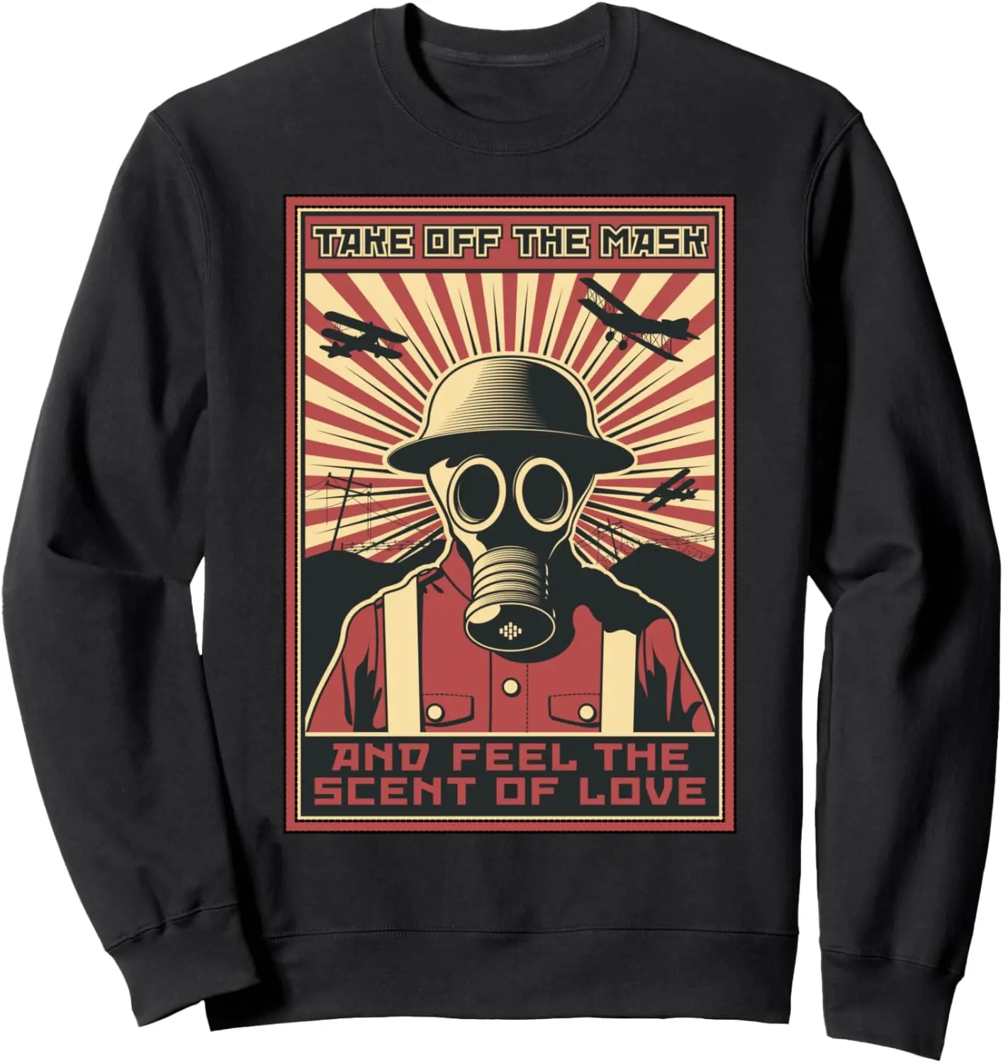 Vintage Gas Mask Soldier WWII Apocalypse Avenger Gas Mask Sweatshirt