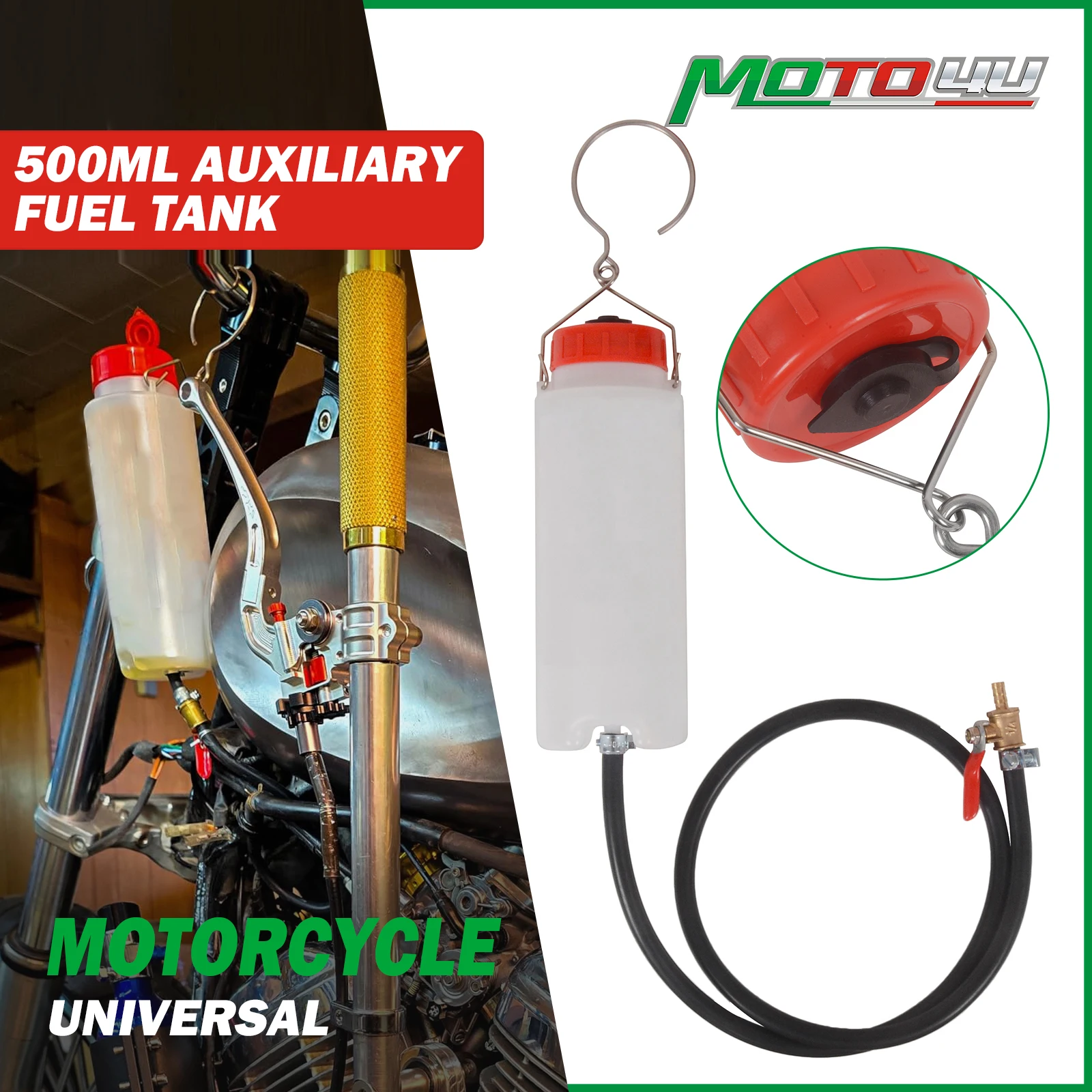 500ML Auxiliary Fuel Tank & Carb Balancing Tool Motorcycle Gas Tanks Parts With Air Hole For Motorcycle Bicycle Adjustment