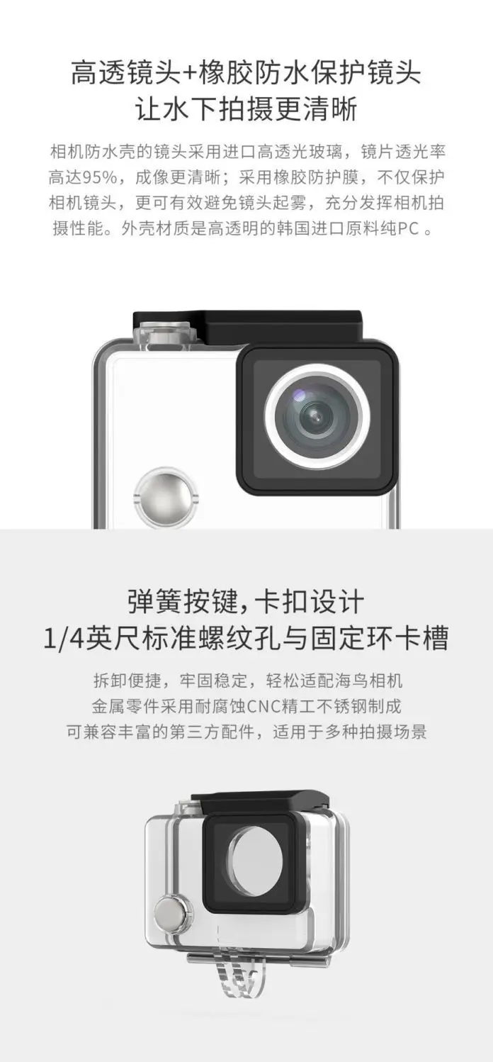 Youpin Zeevogel 4K Motion Camera Voor Gopro Zeevogel Camera Duiken Waterdichte Shell