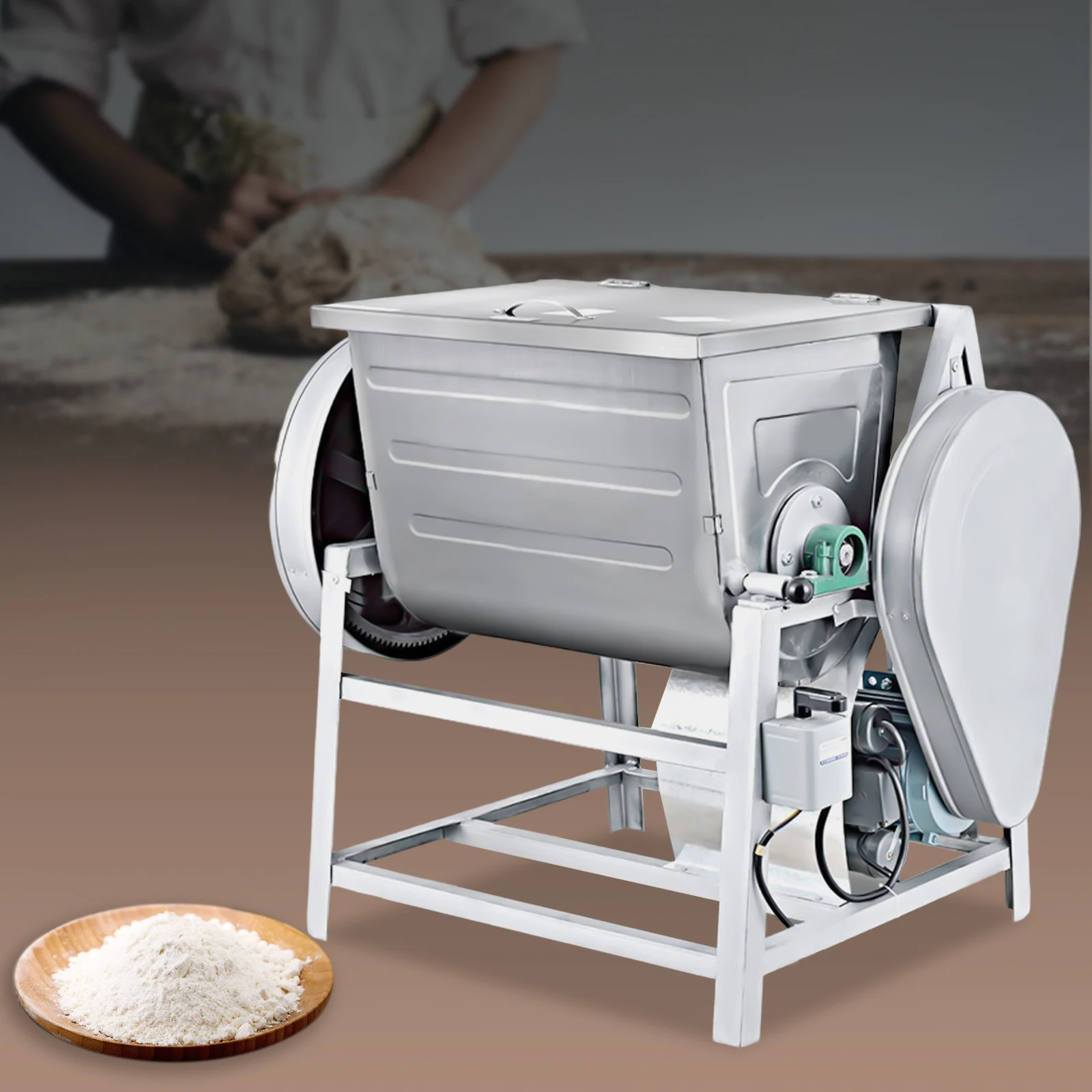 

30QT 110V Electric Commercial Double Speed Spiral Dough Mixer Flour Mixing Hine Kitchen Equipment 1.5KW 50 Rpm US