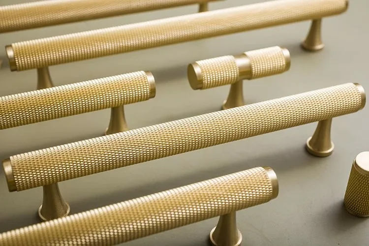 Knurled solid brass cabinet handle product image 15