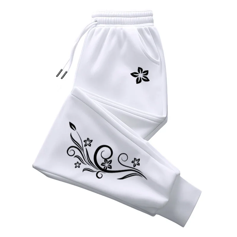 

2025 Autumn/Winter Men's and Women's Simple and Fashionable Sweatpants with Daily Patterned Flowers and Plants for Sports Use