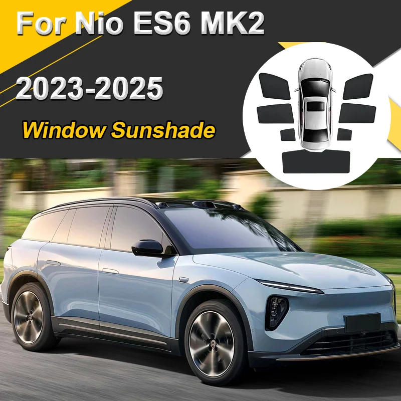 

Car Sun Shades For Nio ES6 MK2 2023 2024 2025 Sunshades Magnetic Heat insulation Visor Mesh Window Curtains Auto Accessories