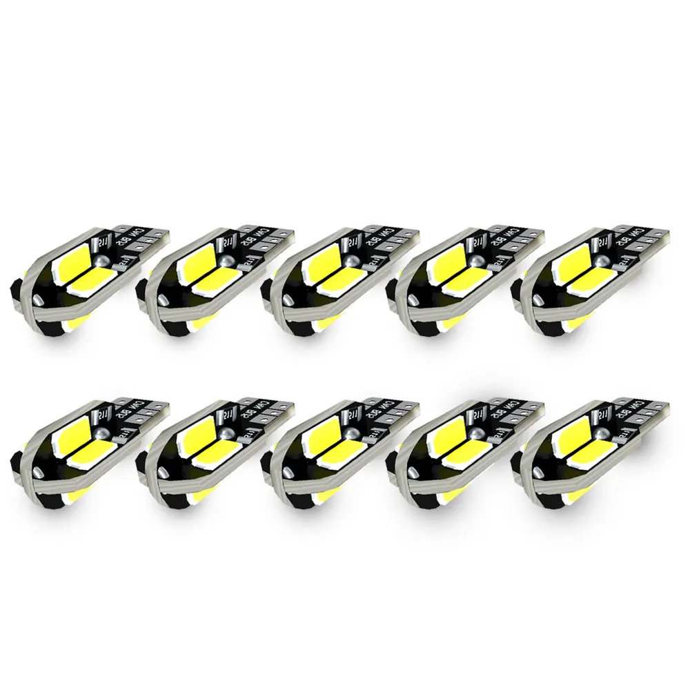 10PCS T10 W5W 5730 8SMD Weiß 12V Signal Glühbirnen Plug und Play für Auto Bremse Reverse Blinker lesen Freiheit Lichter