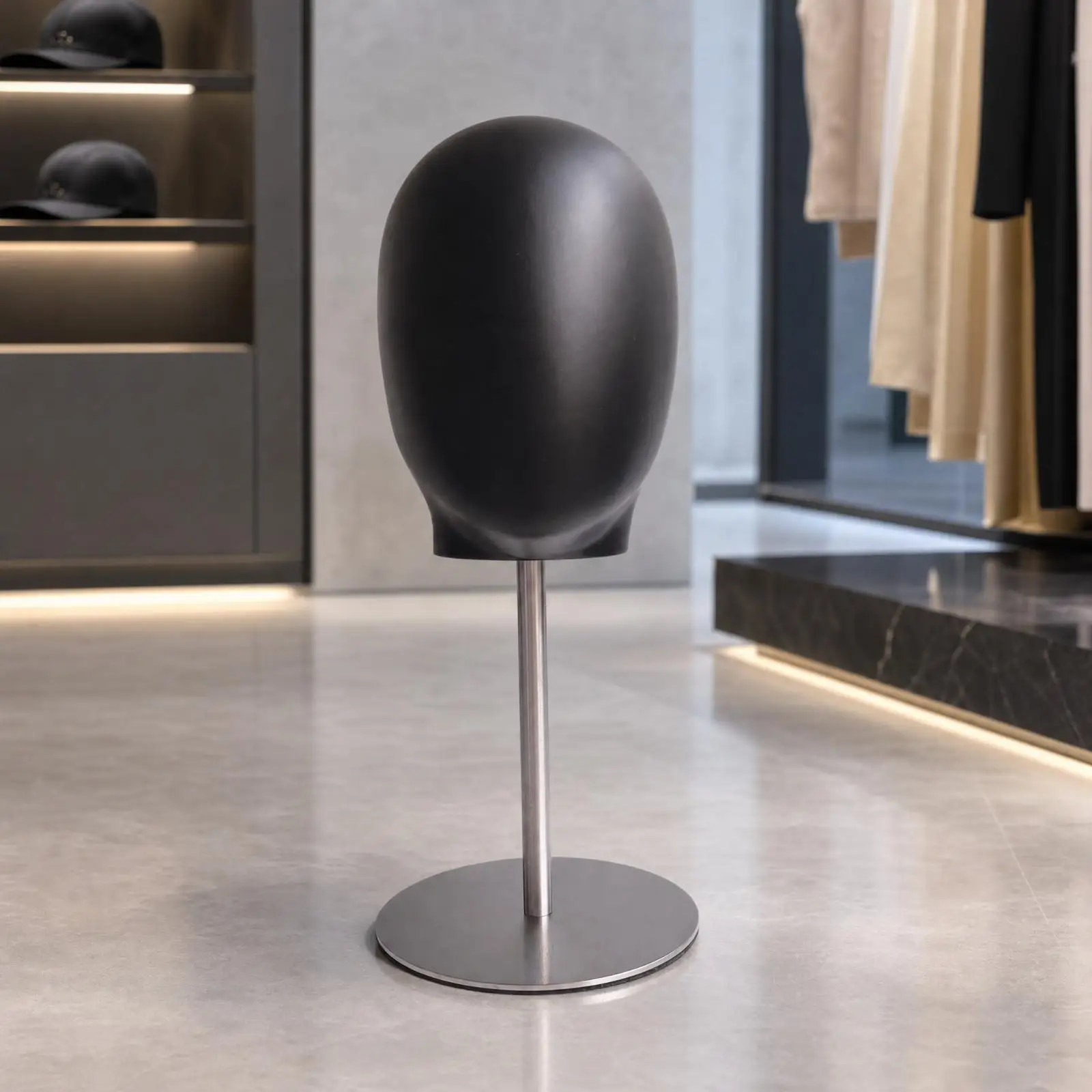 Display Stand for Hat Mannequin Head Form with Circular Steel Base for Vanity Store Organizer