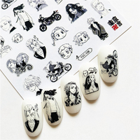 Newest TSC-128-130 TSC series  Cartoon character 3d nail art stickers decal template diy nail tool decoration