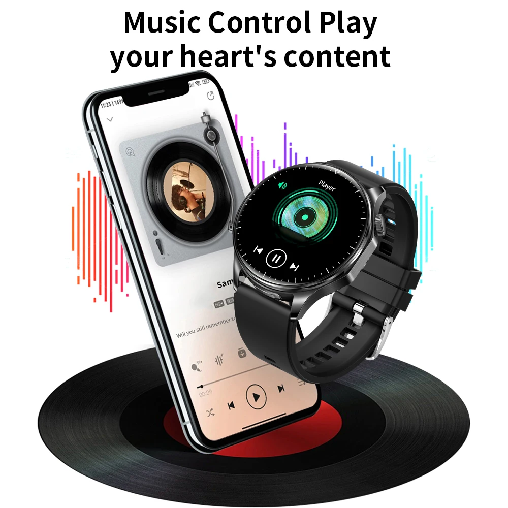 Rainbuvvy T98 TWS Smart Watch Build-in Earbuds 1.43inch 3 IN 1 Wireless Earphones Blutooth Call Smartwatch