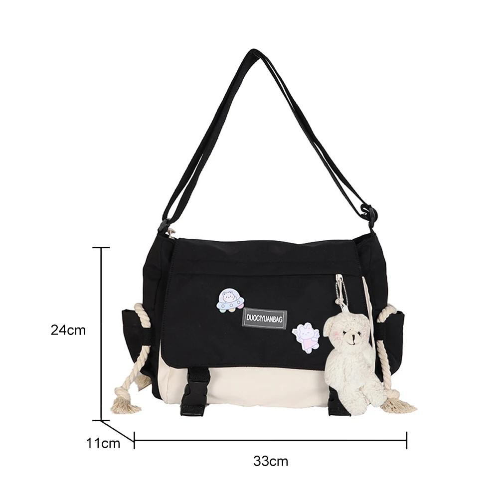

Harajuku Handbags for Women Large Capacity Ladies Messenger Pouch Hit Color Casual Shoulder Bag Zipper Pocket for Work Sports