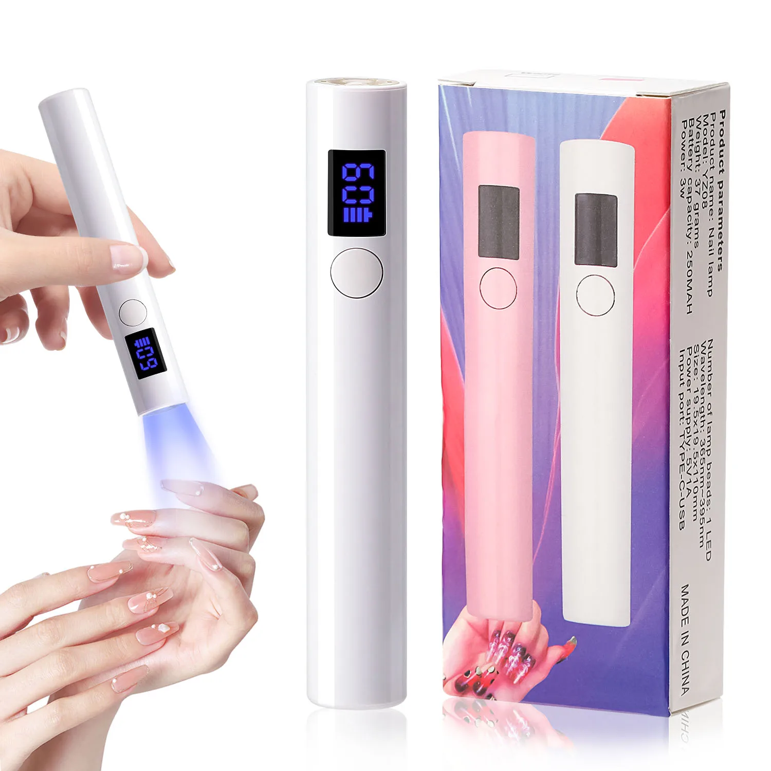 

Portable Nail Lamp - USB Rechargeable LED Quick-Dry Light for Gel Nails, Handheld Manicure Dryer, Nail Art Tools