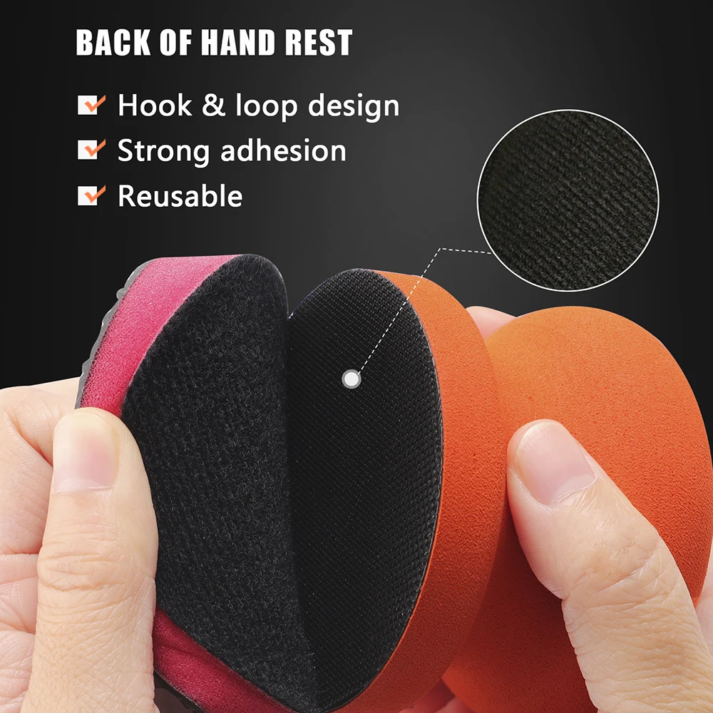 SPTA 3 Inch(75mm) Car Hand Applicator with Grip Magic Clay Pad Kit Sponge for Auto Wax Polishing Cleaning