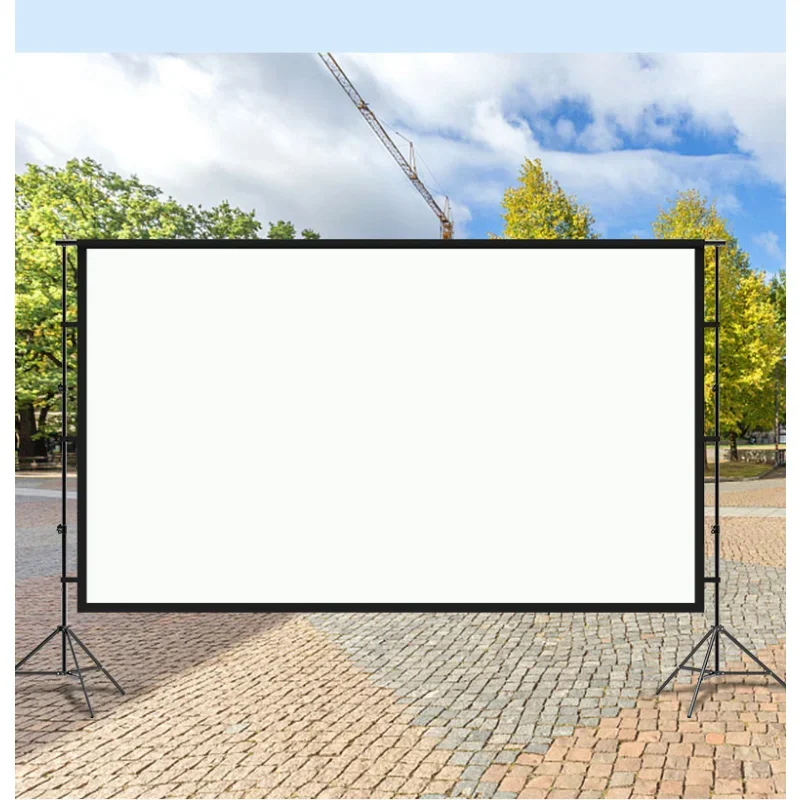 Projector Screen with Stand 100/120in Portable Projection Screen 16:9 HD Portable Rear Front Projections Movies Screen