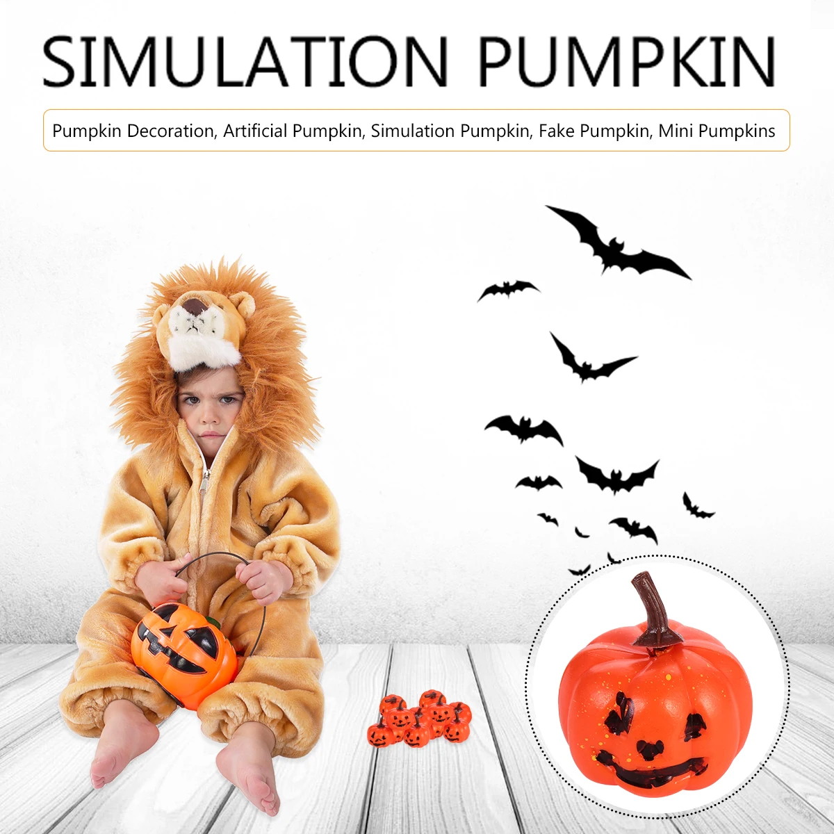 

16 Pcs Ornament Grimur Pumpkin Ornaments Halloween Decor Decorate Artificial Orange Emulational