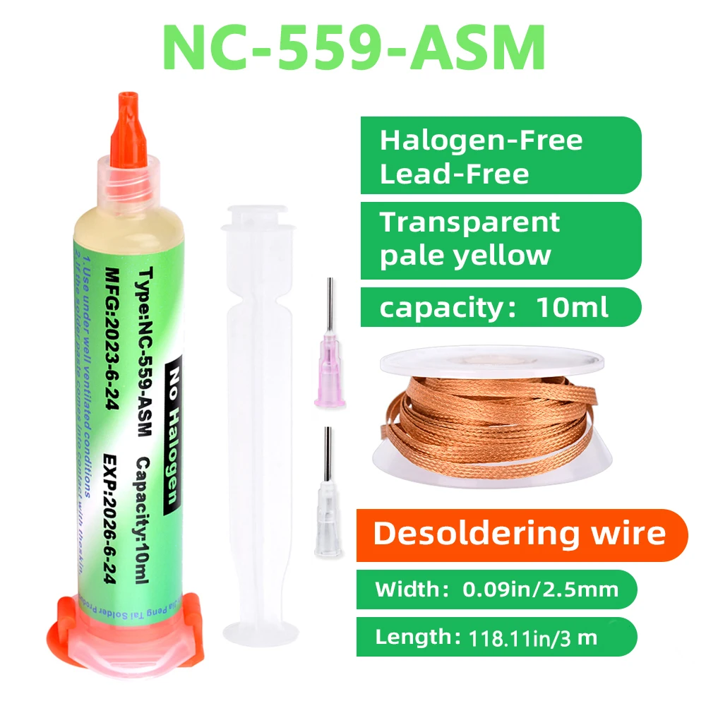 Nc-559-ASM Flux Bga Balls,Liquid Solder for Soldering Syring