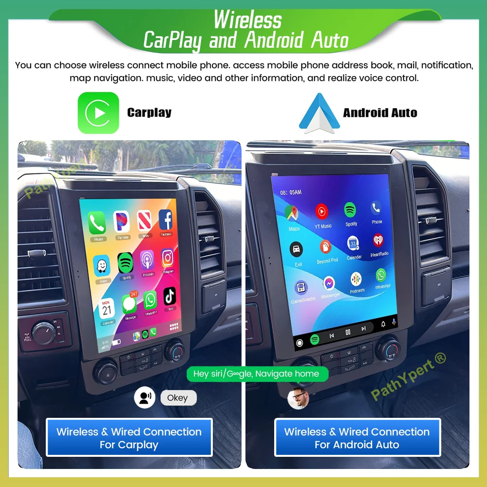 12.1'' Android 15 Car Radio For Ford F150 2016-2021 Multimedia Player Android Wireless Carplay Auto Stereo Bluetooth Head Unit