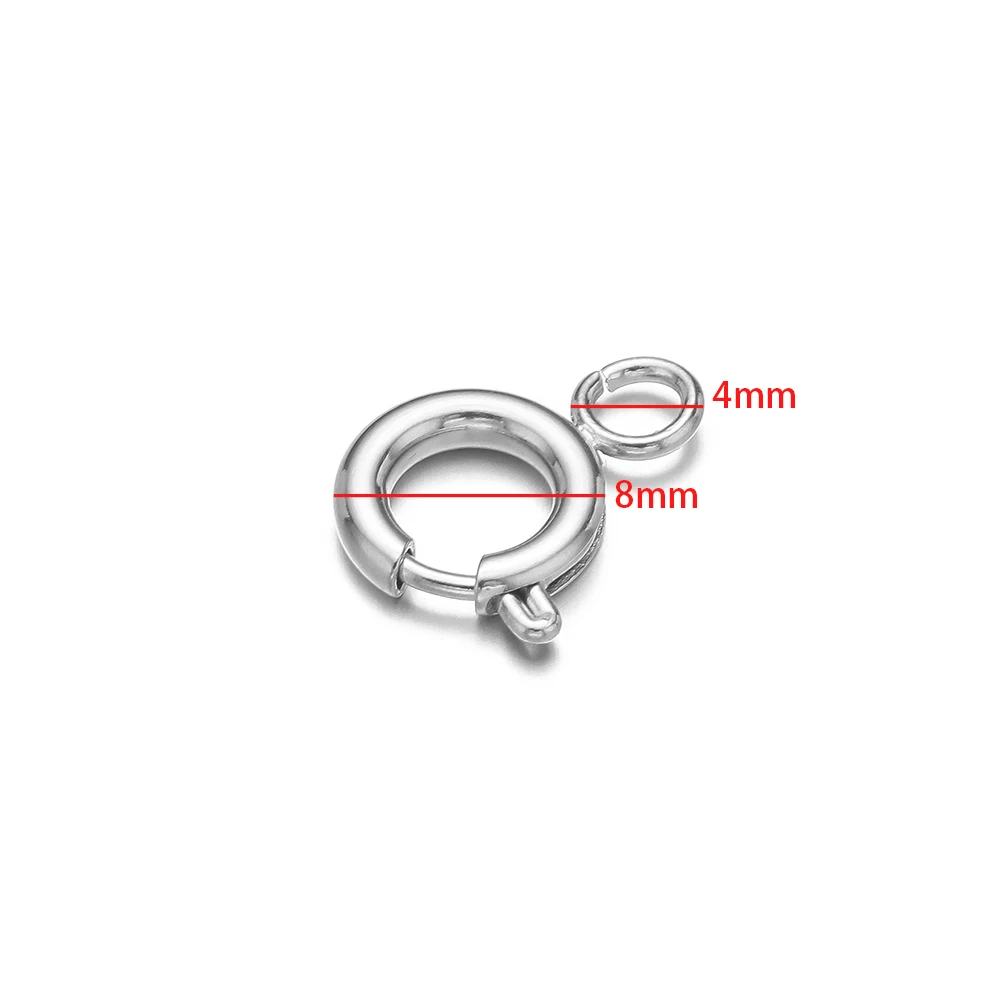 10 Stück 18 Karat Gold Edelstahl Runde Klaue Federhaken Schnalle Karabinerverschluss für DIY Armband Halskette Schmuckherstellung Großhandel