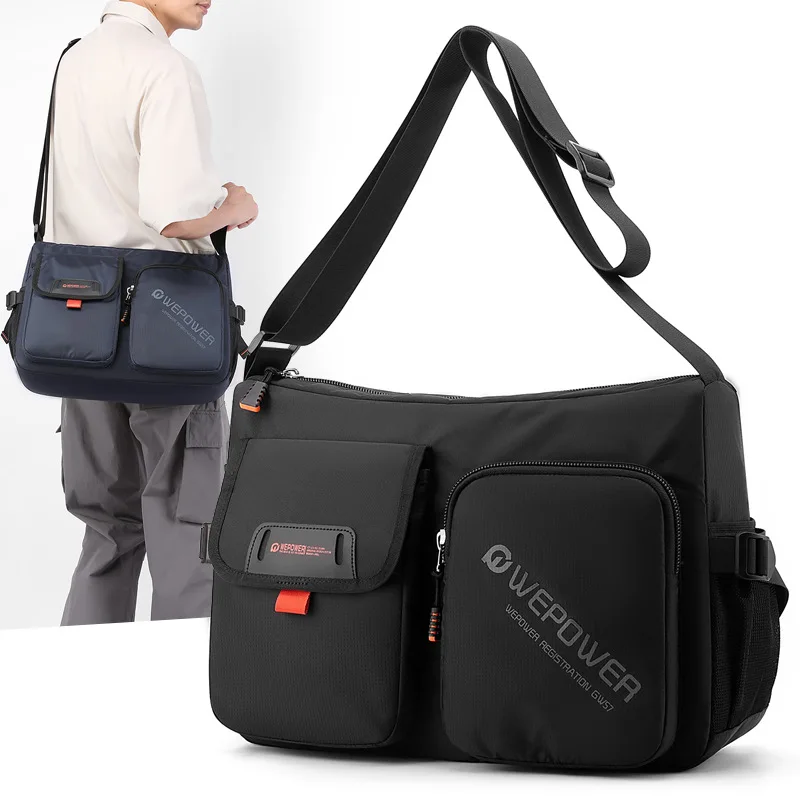 

Large capacity crossbody bag men's sports leisure nylon light travel travel waterproof shoulder bag