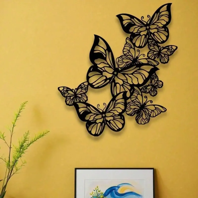 Intricate Leaf Motif Metal Wall Decor - Waterproof & Rust-Resistant for Modern Spaces