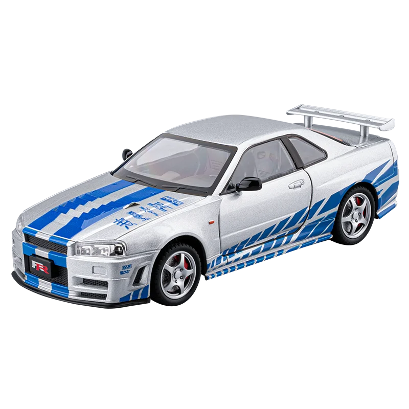 

Nissan GTR Alloy Car Realistic Imitation of the Nissan R34 Sports Car, a Children's Toy Racing Car, a Boys' Car Model