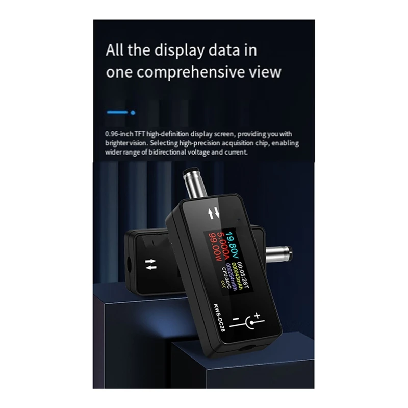 KWS-DC28 0.96In TFT HD Digital Display DC Voltage Ammeter Power Meter Mobile Phone Charging Tester Detector Electrician